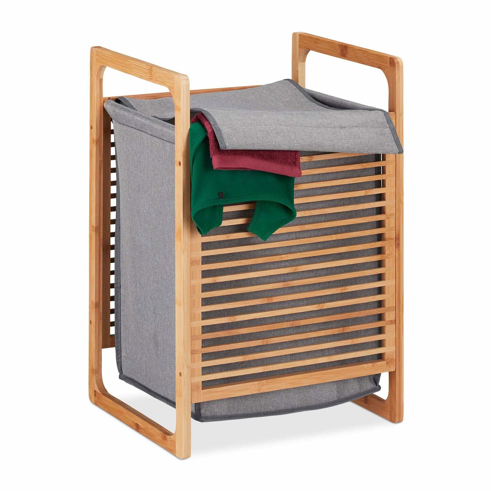 Bambus vasketøjskurv med låg