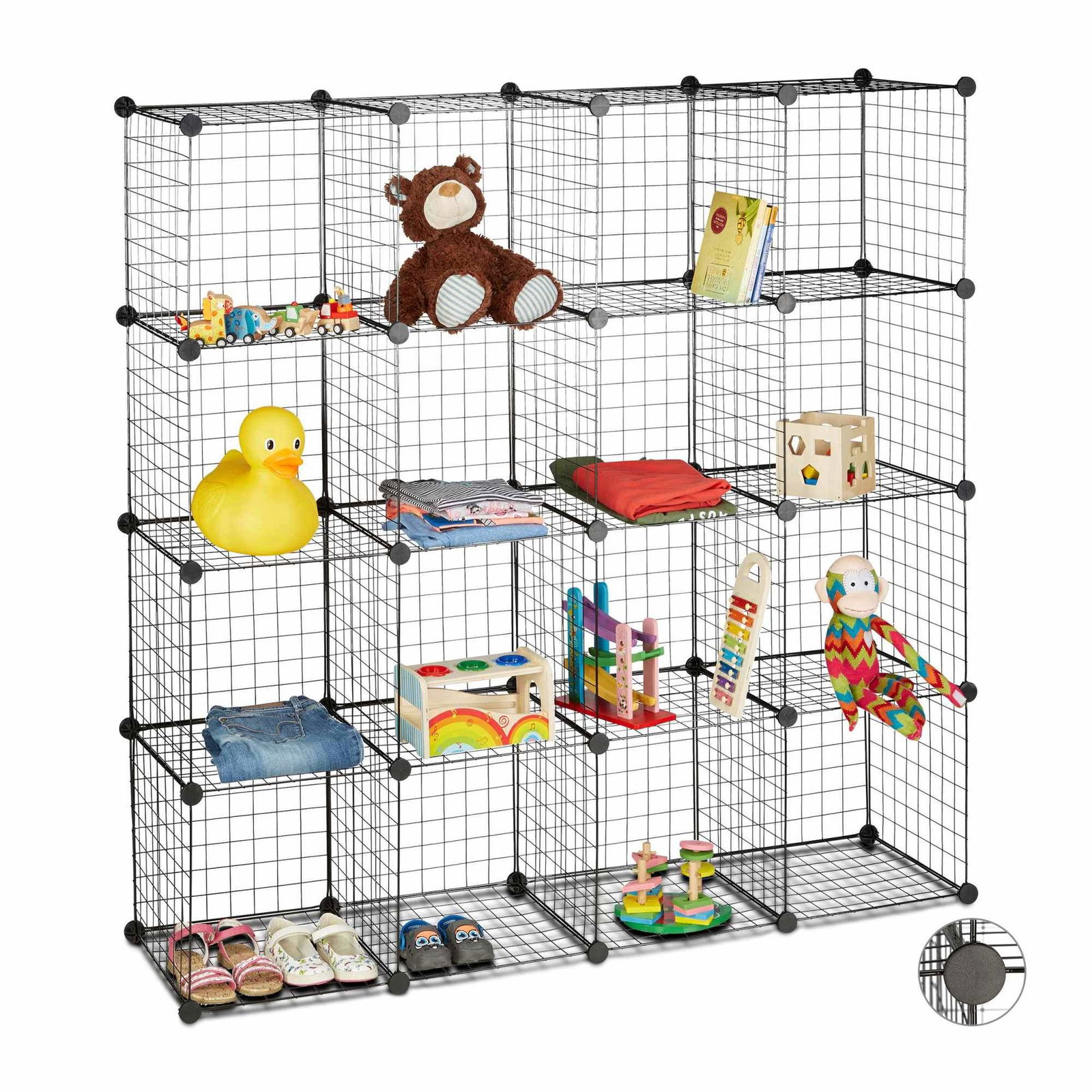 Boltefri hylder i trådnet 16 rum