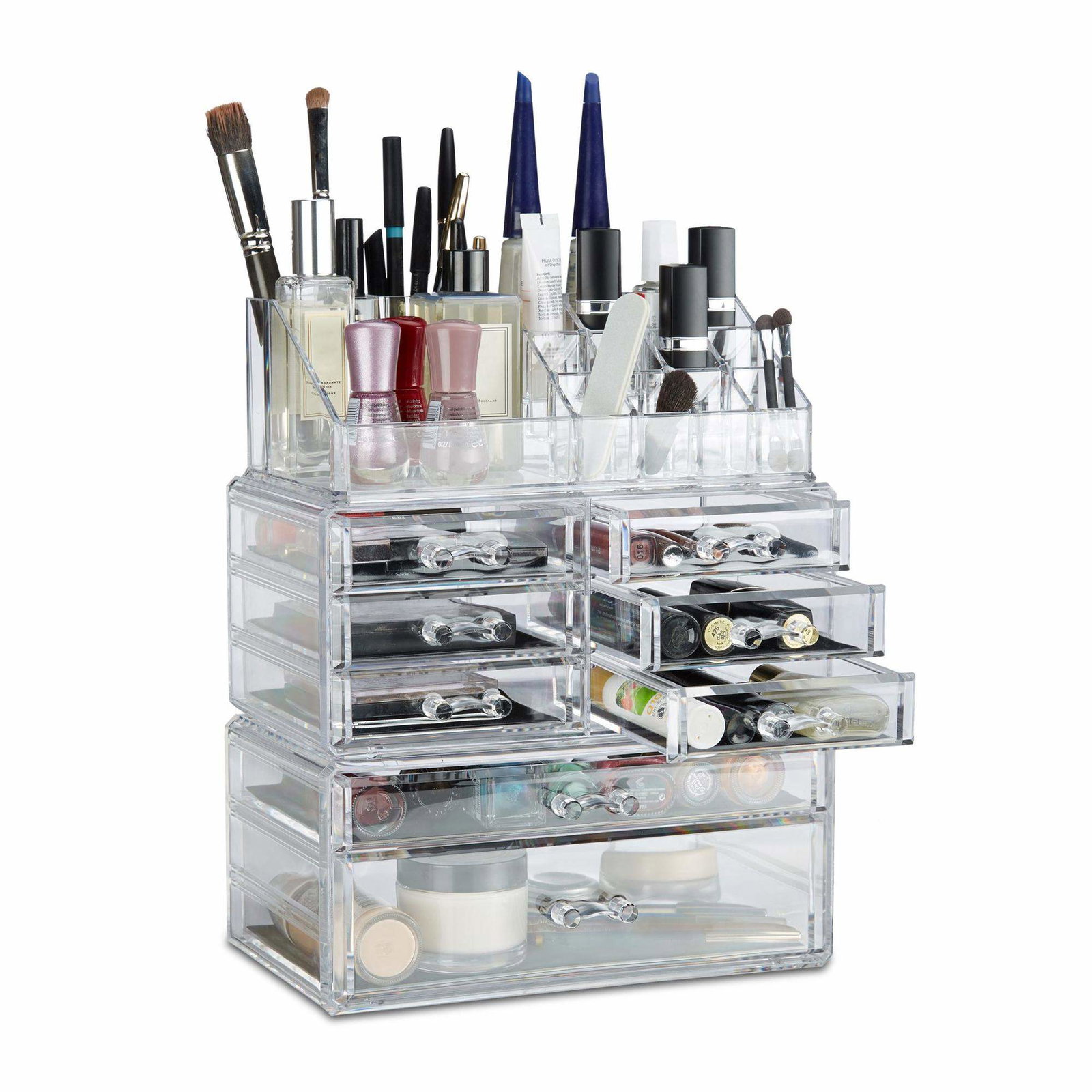 Make-up stativ med otte skuffer