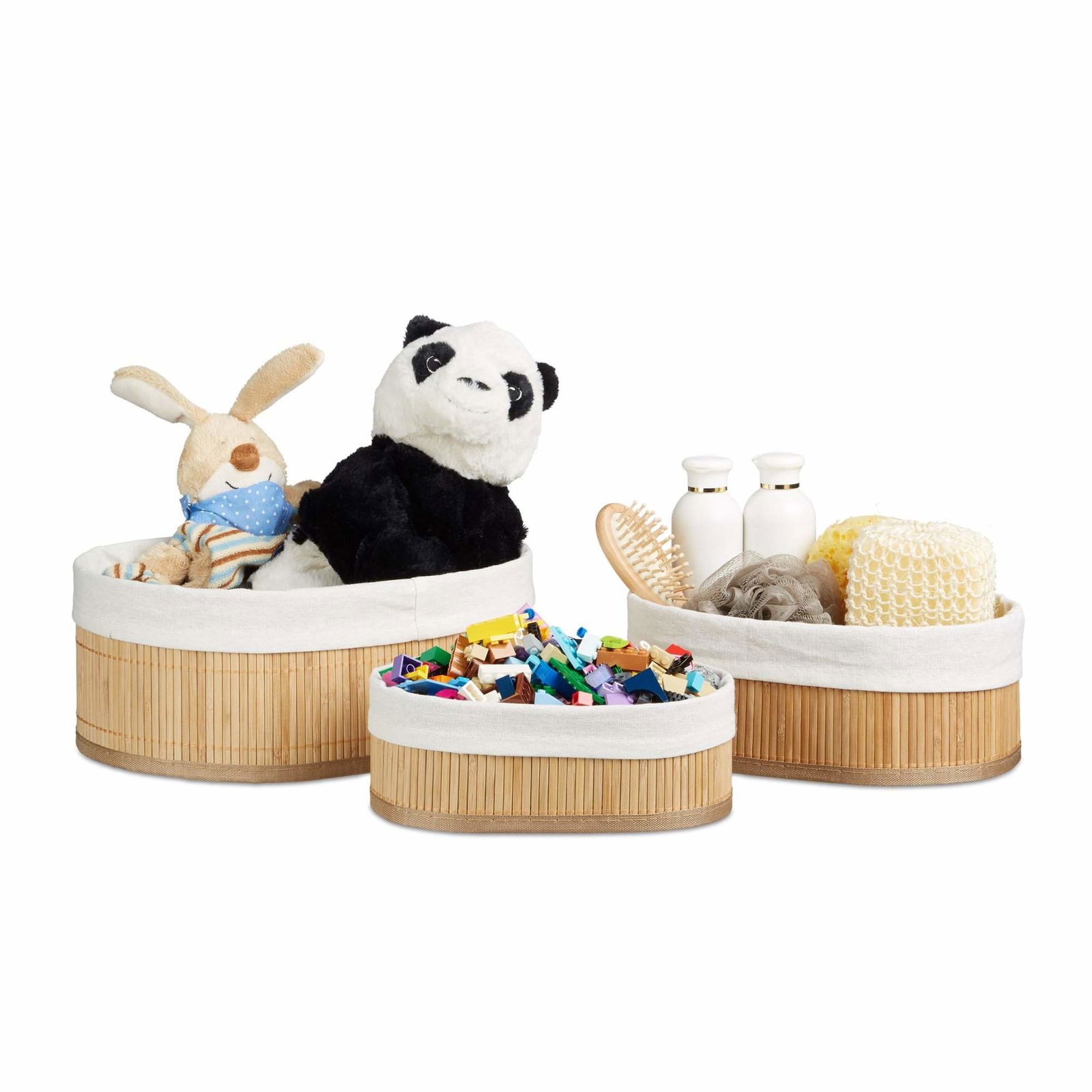 Bambus hyldekurv i tre dele