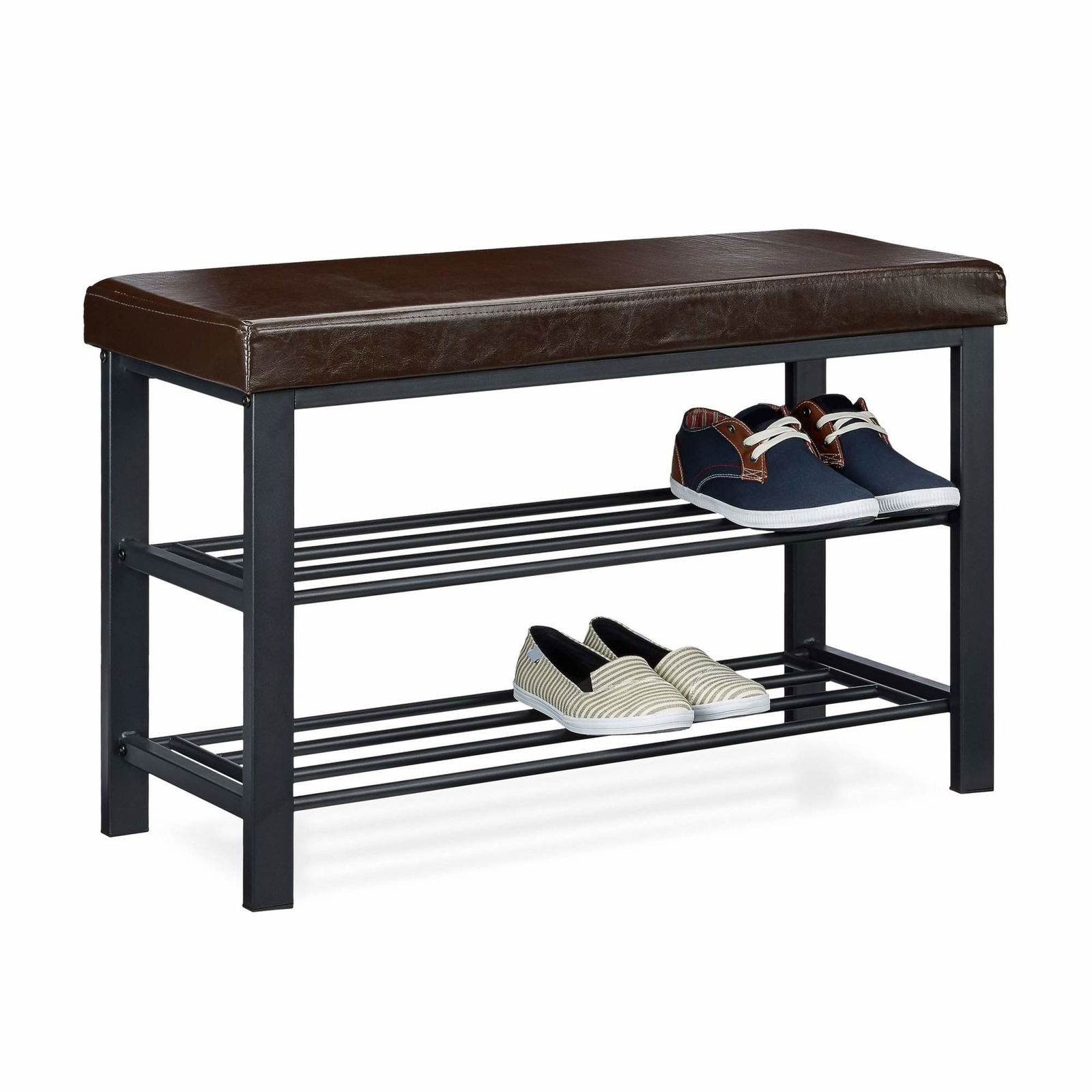 Skobænk med polstret sæde