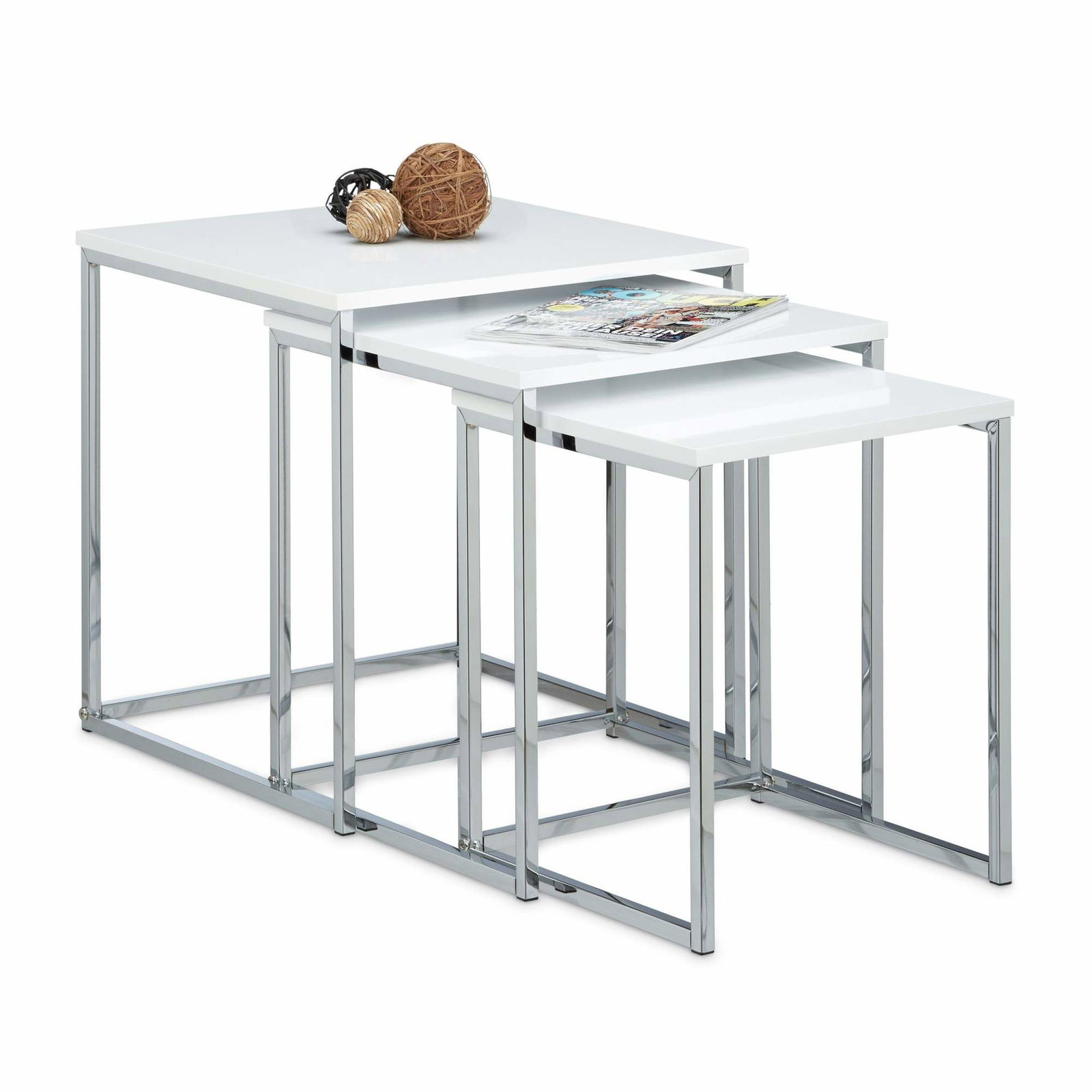 Sidebord i sæt af 3 med metalben