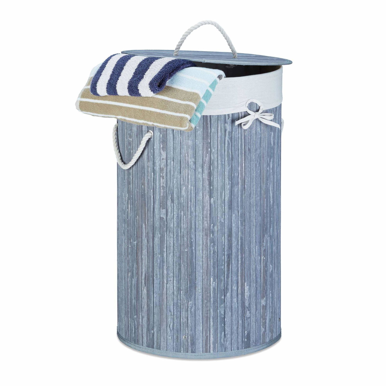 Pyykkikori bambu pyöreä