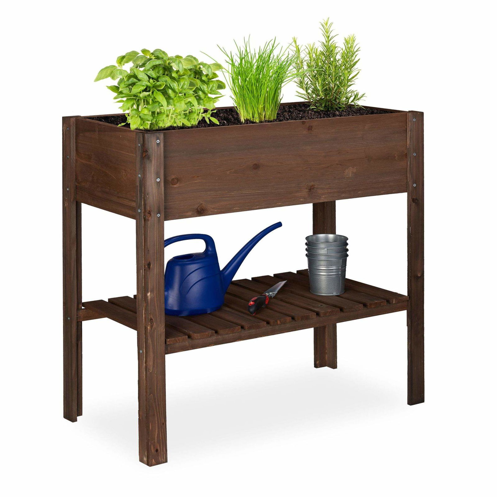 Blomsterbord i mørkt træ