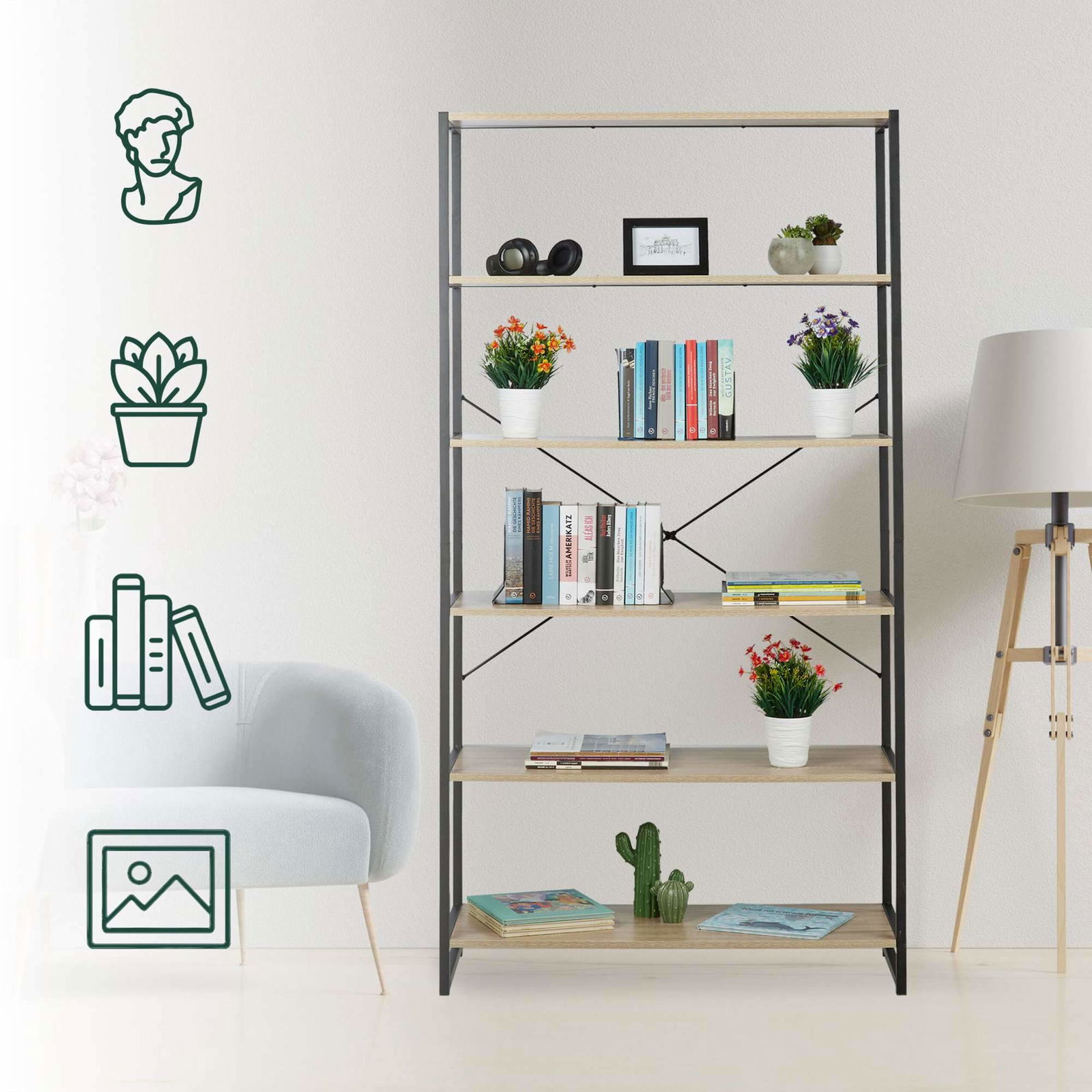 Gulvhylde med 6 niveauer