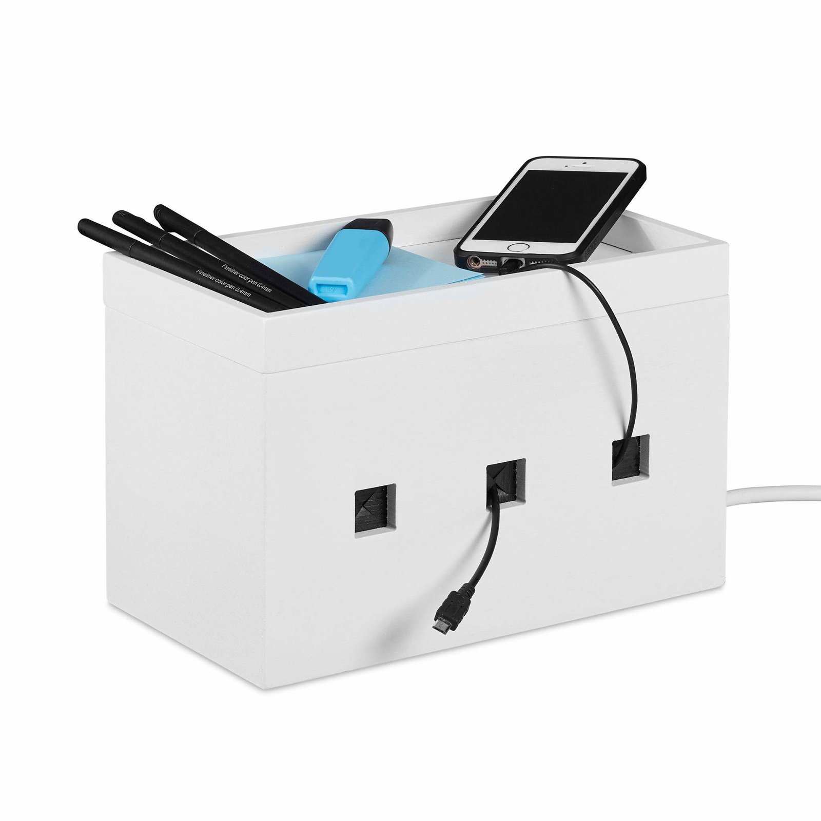 Kabelbox bambu vit | Hem & Hobby | Pryloteket