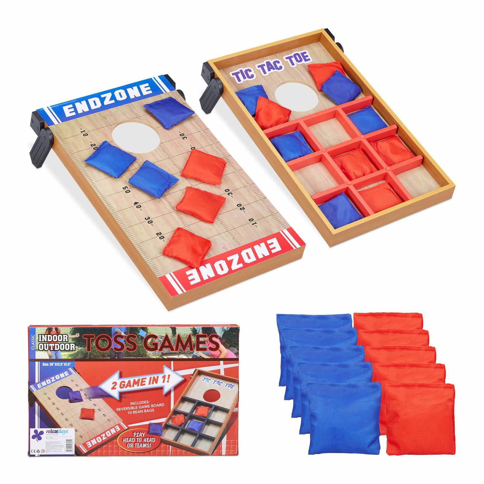 2-i-1 kastespil cornhole & tre i træk