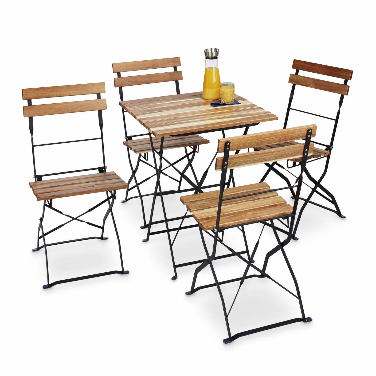 Naturlig havestol i sæt af 4