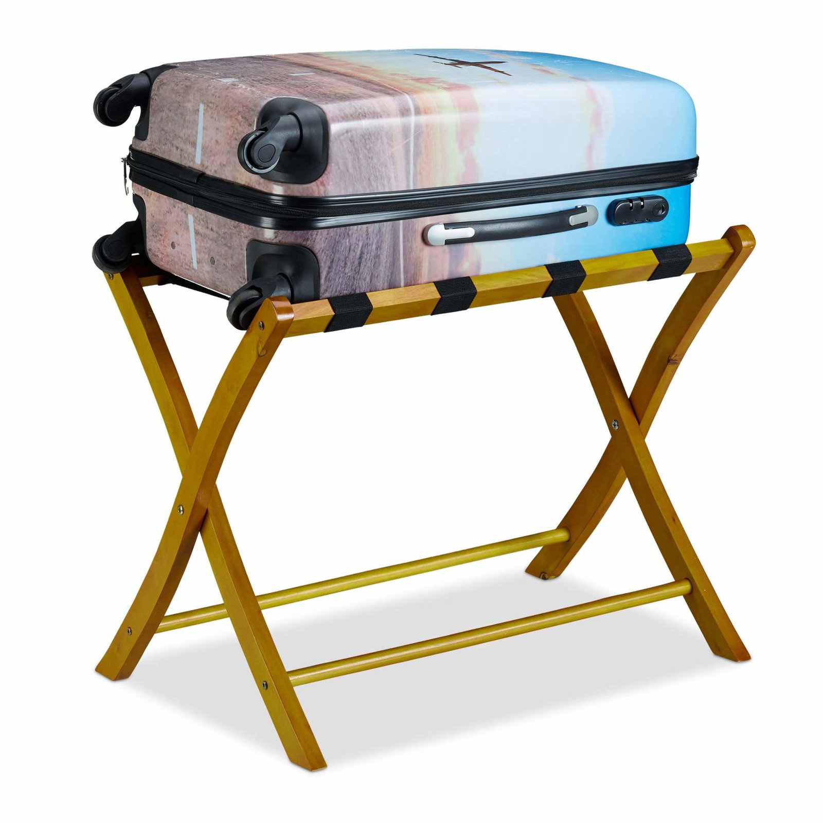 Fällbart stativ för resväska i trä | Mode & Accessoarer - Kläder - Skor | Pryloteket