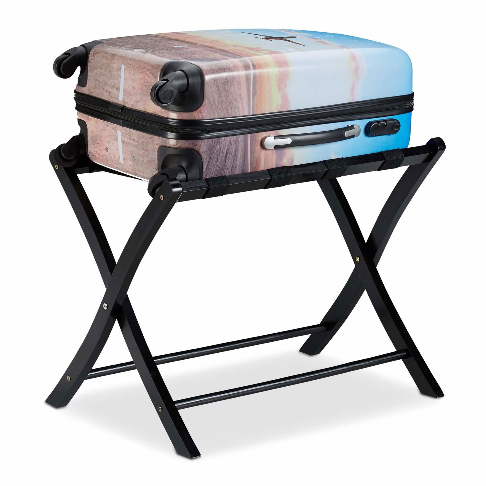 Sammenfoldelig kuffertstativ af træ