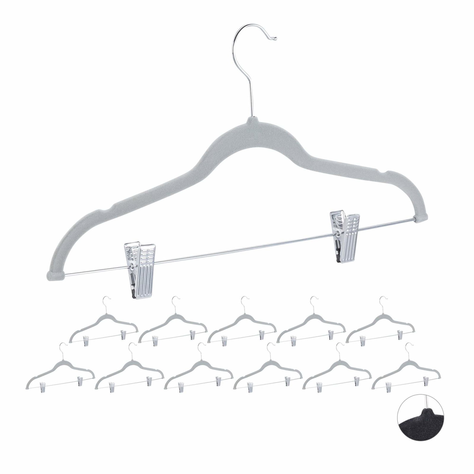 Sammetshängare med clips set om 12 | Mode & Accessoarer - Kläder | Pryloteket