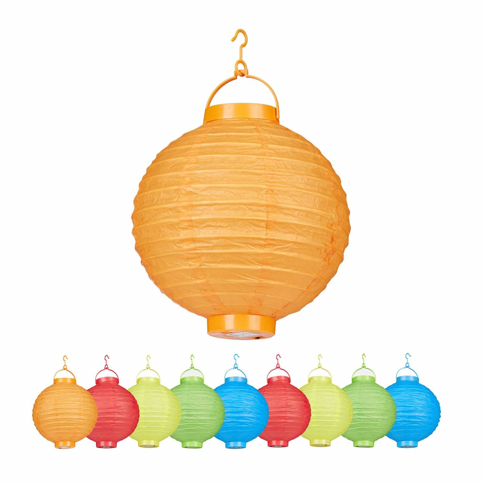 Farverige LED lanterner 10 stk