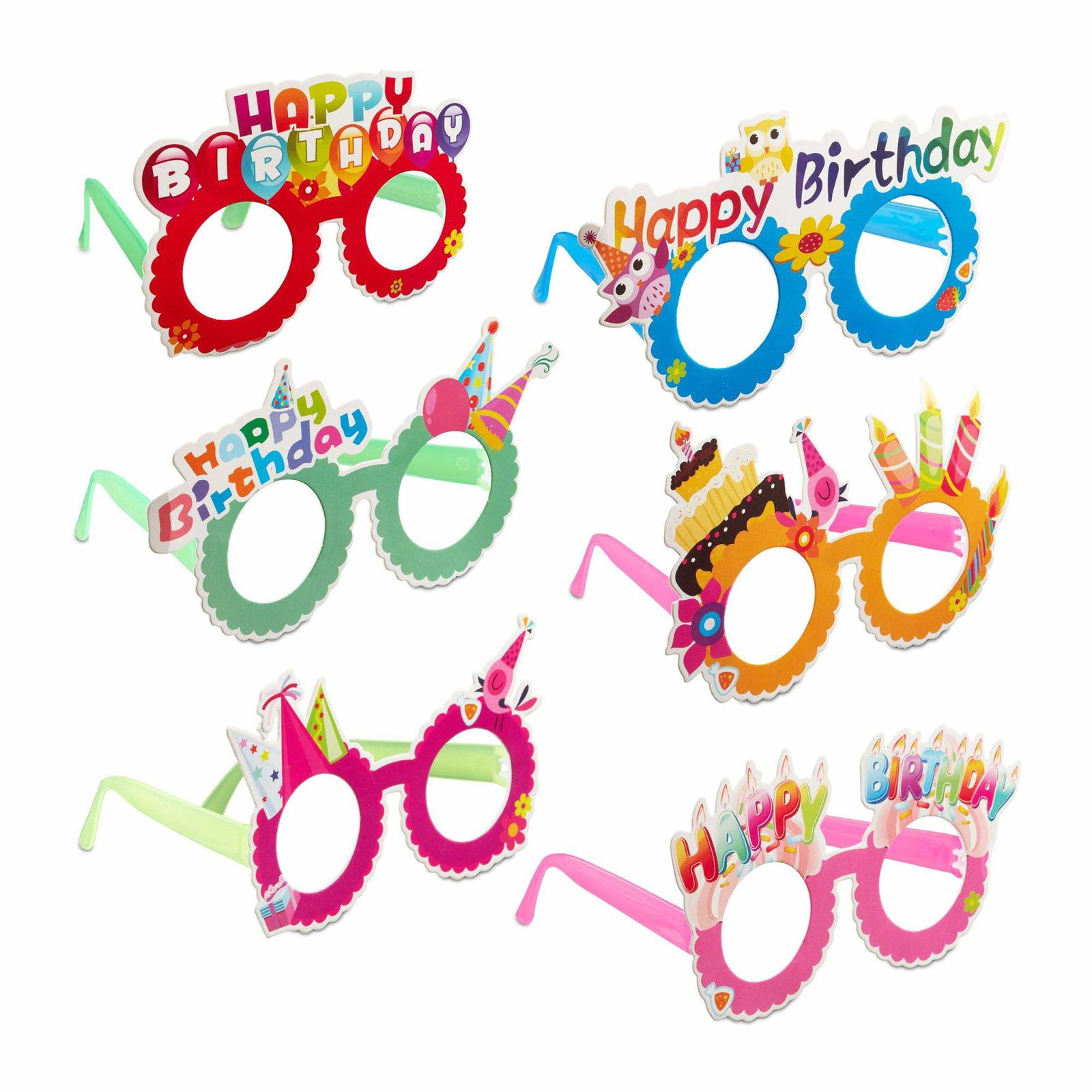 Festglasögon ""Happy Birthday"" Set med 6 st | Elektronik - Tillbehör Mobil & Surfplatta - Mobiltillbehör - Mobilkablar - Tillbehör | Pryloteket