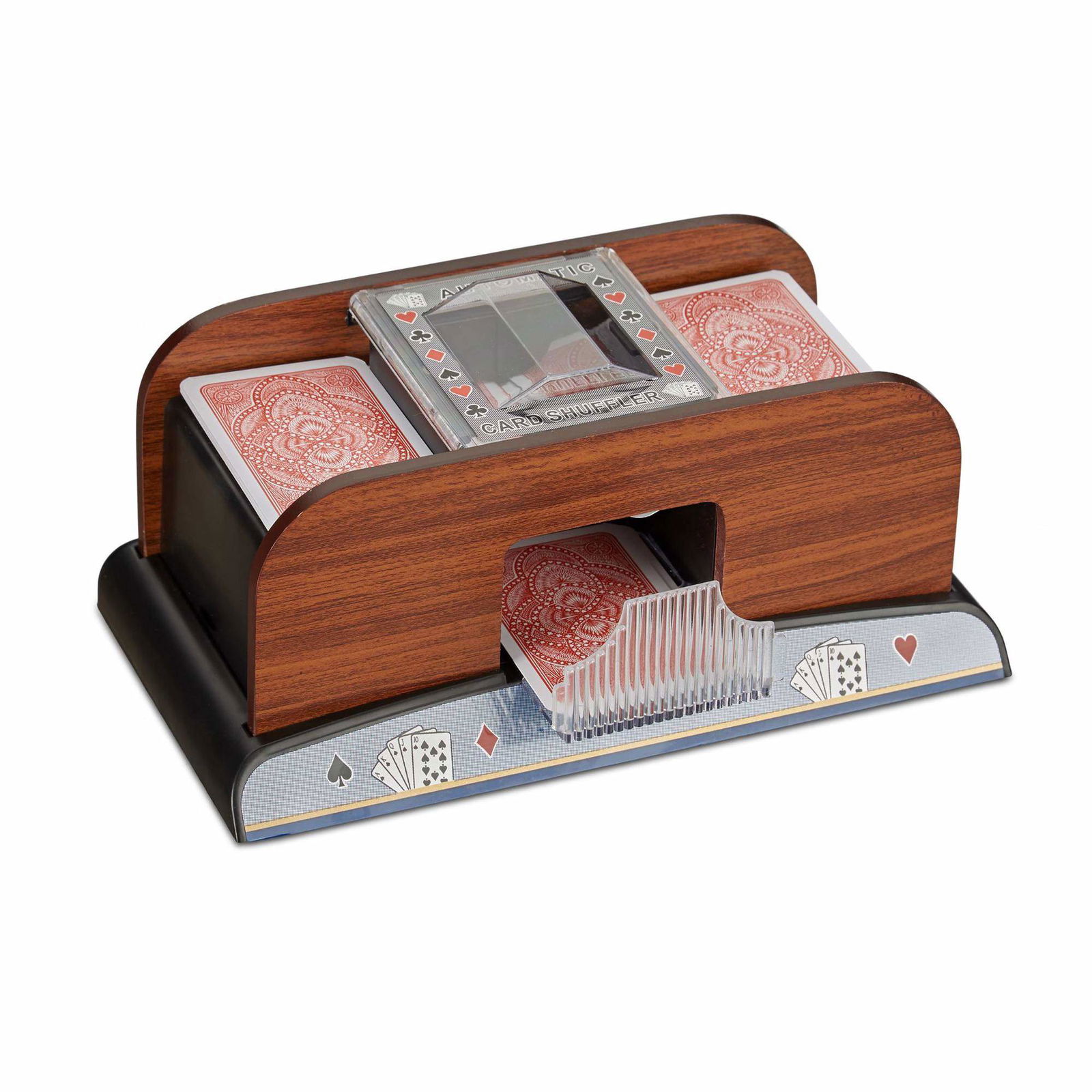 Card Shuffler 2 Decks Wood Look