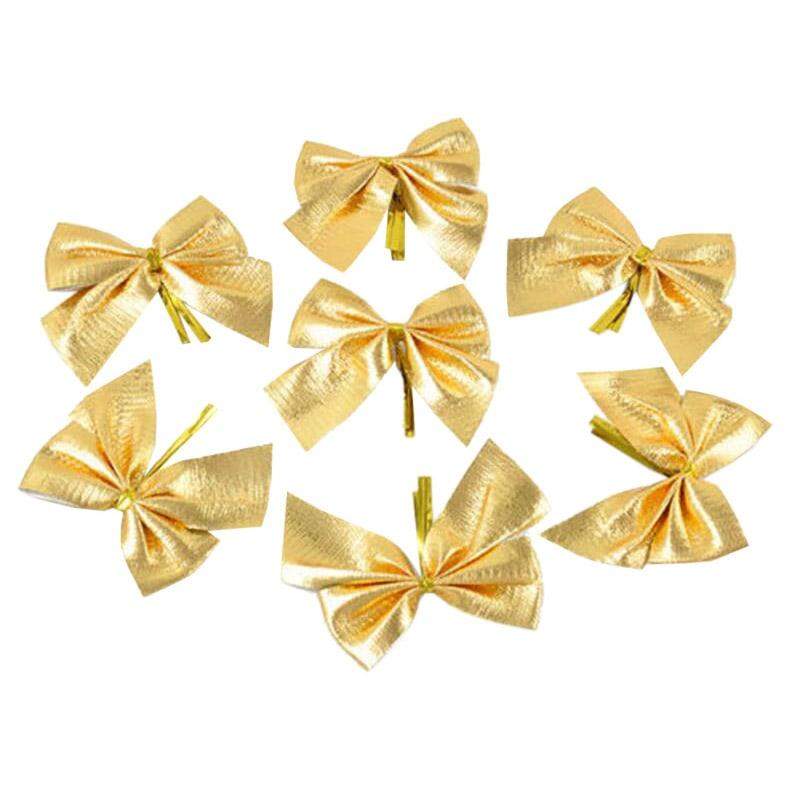 12 sløjfer til juledekoration - Guld