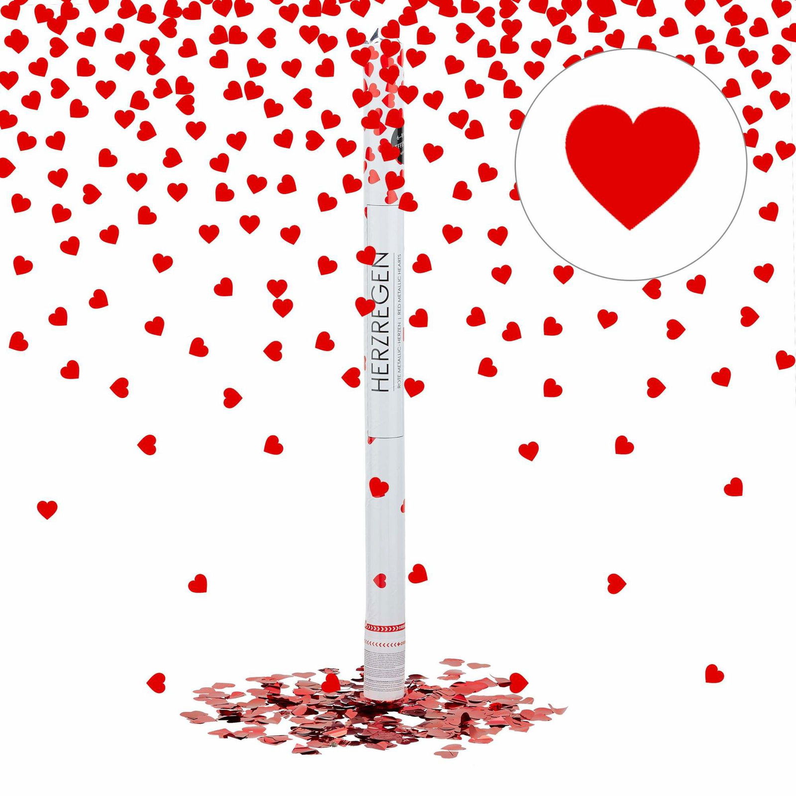 Konfettikanon 80 cm hjerter