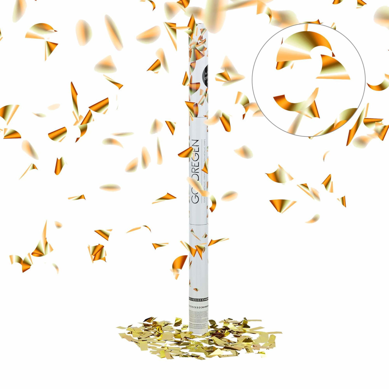 Konfettikanon 80 cm guld