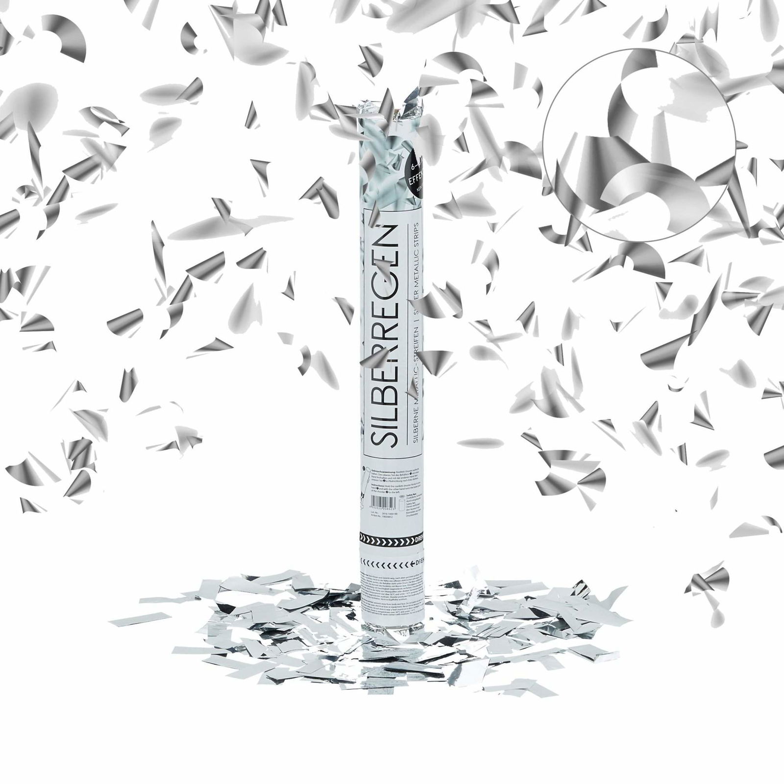 Konfettikanon 40 cm sølv