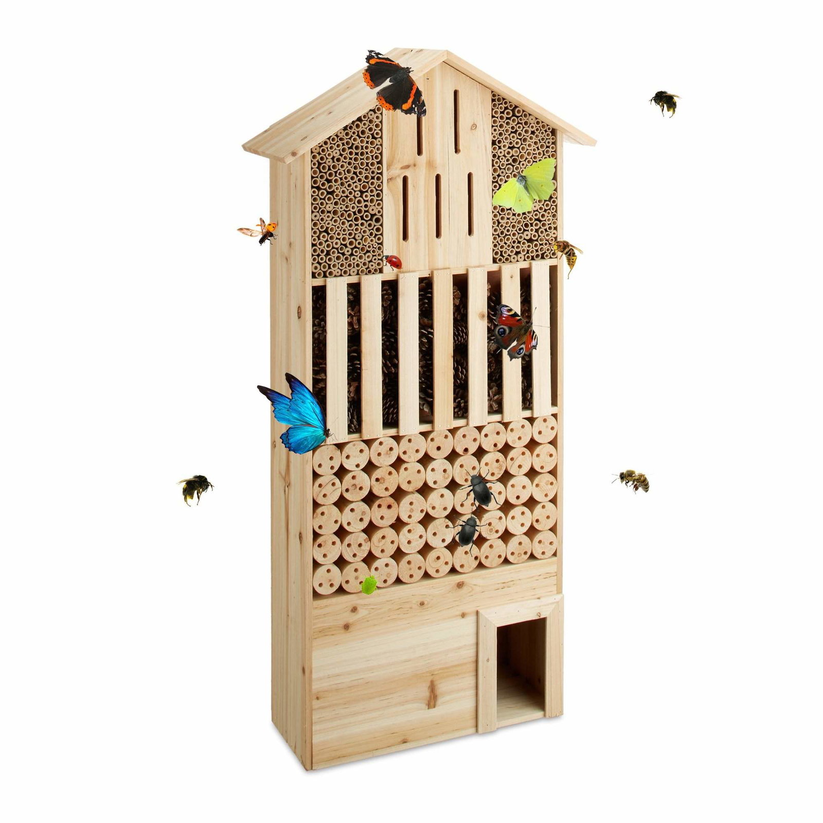 Insekthotel naturligt XXL med pindsvinehus