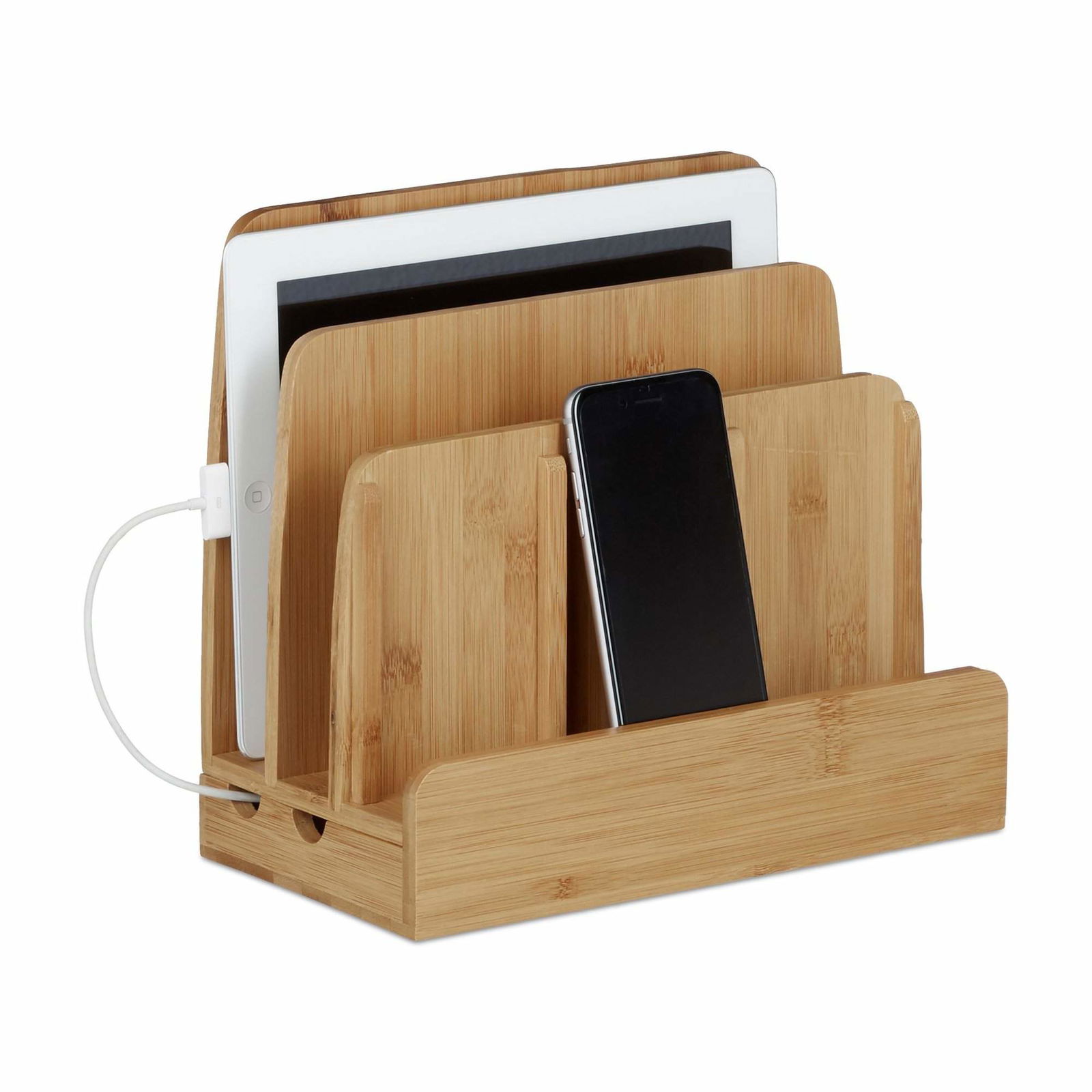 Ladestation i bambus