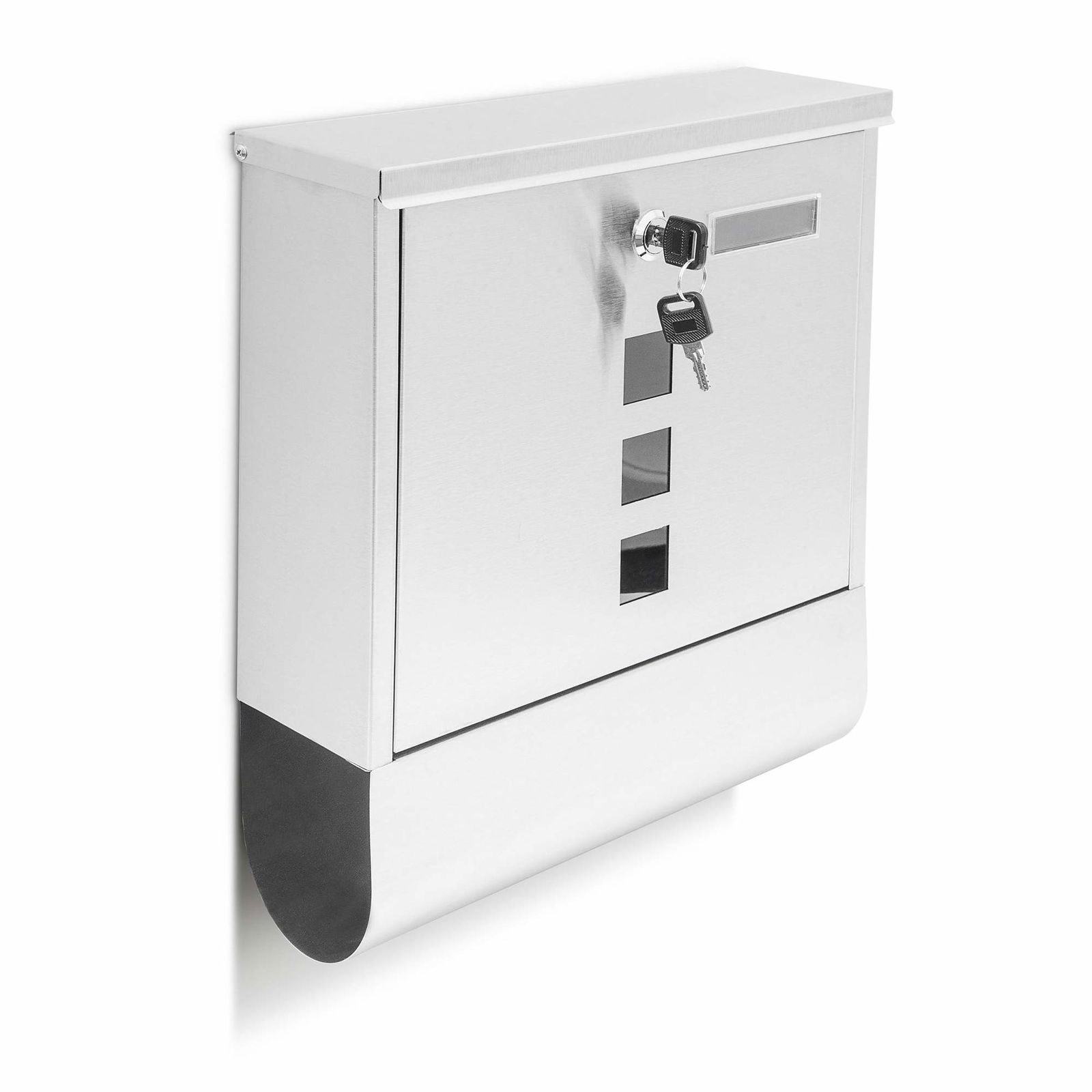 Postilaatikko ruostumatonta terästä lehtilokerolla