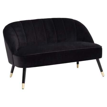 Naova 2-personers sofa sort fløjl
