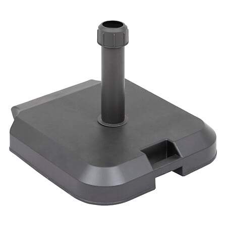 Sort parasolstativ med hjul, 39 kg, nem at flytte