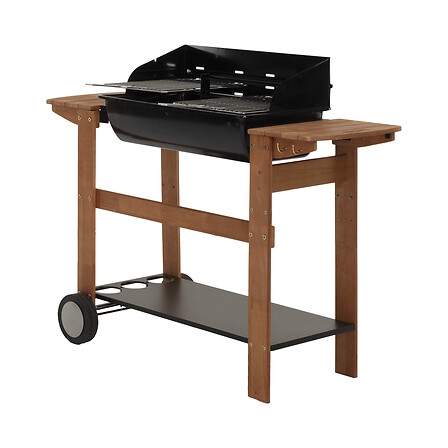 Kulgrill med 3-niveauer – Stål og træ