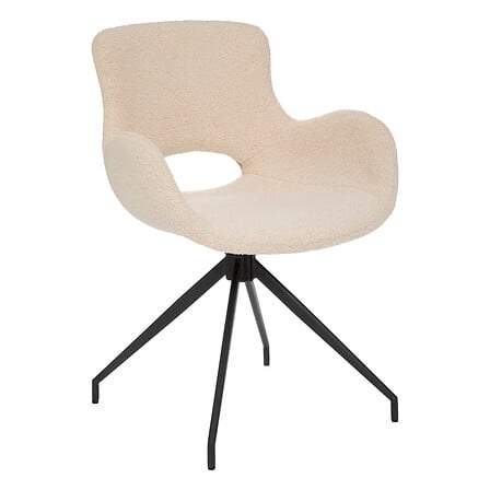 Kale spisebordsstol med armlæn elfenben