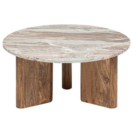 Coppa sofabord beige mangotræ og marmor