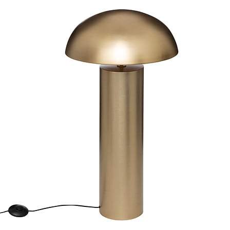 Paddeformet cylinderformet gulvlampe 100 cm høj i guldfarvet metal