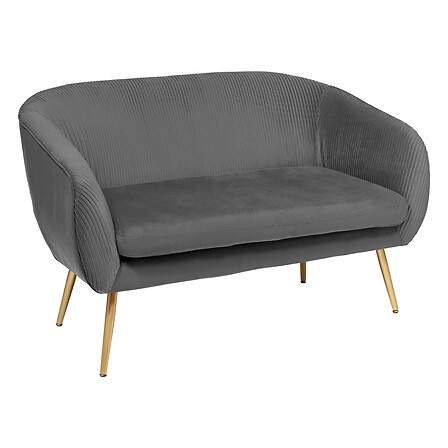 Solaro 2-sits soffa grå sammet | Hem & Hobby | Pryloteket