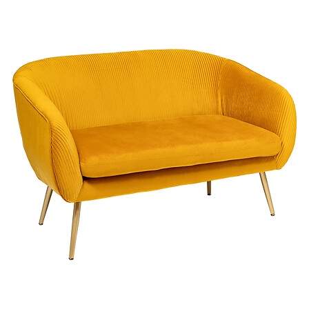 Solaro 2-sits bänk ockra sammet | Hem & Hobby | Pryloteket