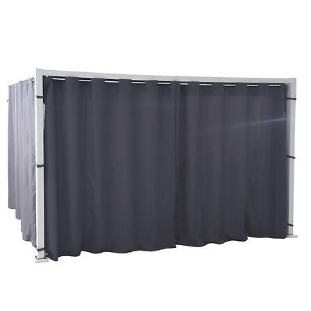 Skifergardiner og -stænger til Zalya pavillon 4 x 3 m