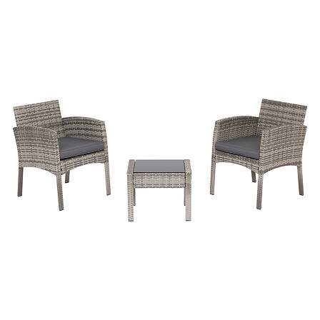 2-personers møbelsæt i vævet syntetisk harpiks