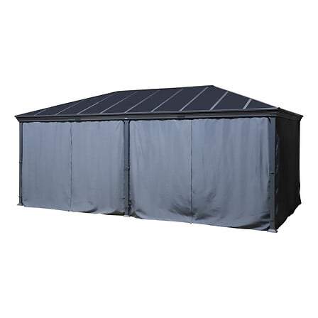 Skifergrå vandafvisende pergolagardiner 3,6 x 6 m