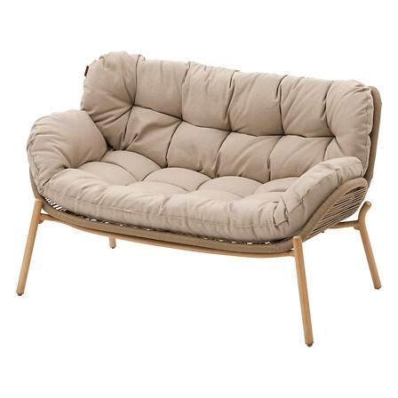 2-personers sofa, taupe trælook, vandafvisende stof