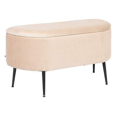 Solaro Beige Fløjls Trunk Bench