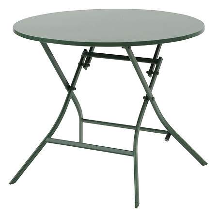 Foldbart rundt bord, 4-personers – Rustfrit, Pladsbesparende