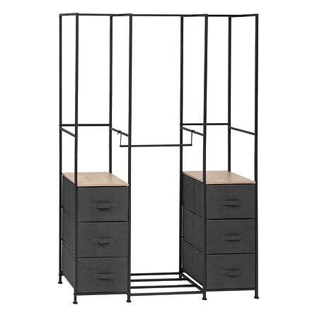 Tissa garderob med 6 lådor L. 116 x D. 40 x H. 176 cm grå | Hem & Hobby | Pryloteket