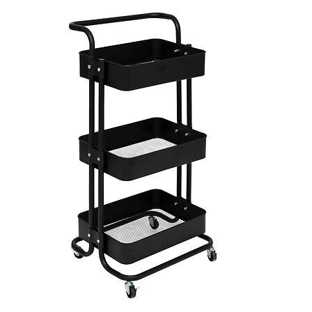 Black Edition 3-lags rullevogn sort metal