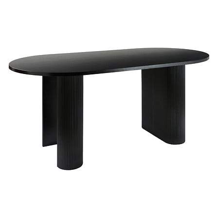 Svart ovalt matbord – 180x90 cm, fläckbeständig MDF | Hem & Hobby | Pryloteket
