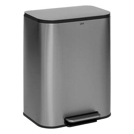 50L pedalhink i matt rostfritt stål – mjukstängande, enkel att rengöra | Hem & Hobby | Pryloteket