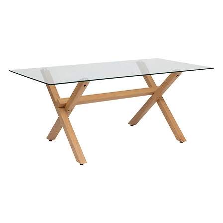 Glasmatbord 180x90 cm – Metallben med ekeffekt | Hem & Hobby | Pryloteket