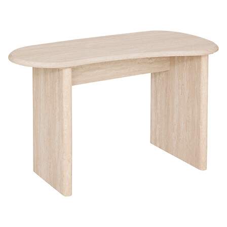 Skrivbord med travertineffekt, organisk form, 120x60 cm | Hem & Hobby | Pryloteket