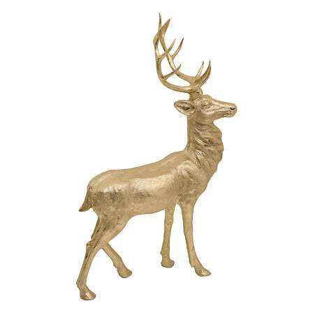 Hjort, højde 130 cm, guld magnesium
