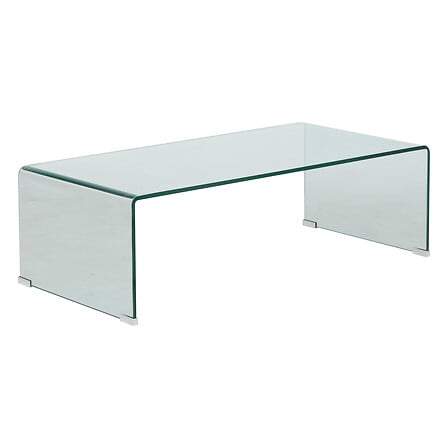 Sofabord i klart glas – rektangulært, 110x55x38 cm