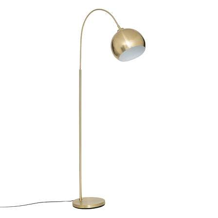 Floris buegulvlampe højde 177 cm guldmetal