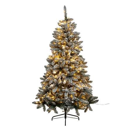Snölorden flockad upplyst konstgjord träd, 210 cm hög | Hem & Hobby | Pryloteket