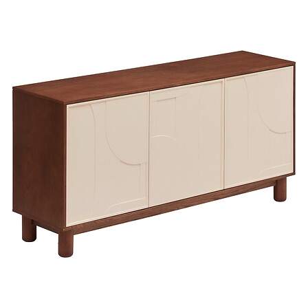 3-dørs skænk med soft-close hængsler, 6 rum